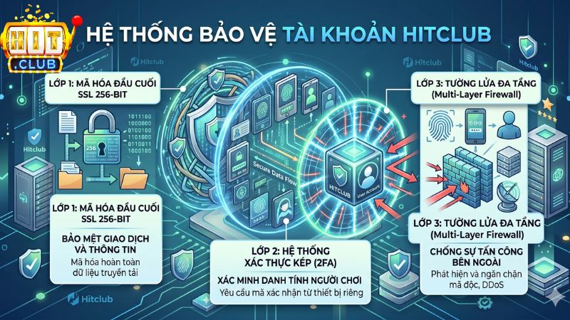 Các lớp rào chắn công nghệ bảo vệ tài khoản của người chơi tại Hitclub