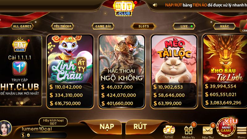 Điểm danh những "siêu phẩm" quay hũ ăn khách nhất tại Hitclub