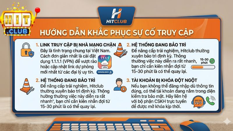 Giải mã các lỗi thường gặp khi không vào được Hitclub