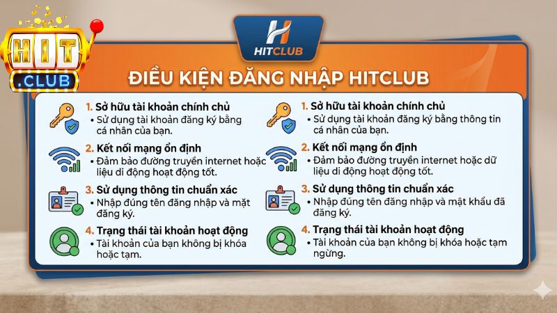 Những điều kiện cần có để đăng nhập Hitclub thành công