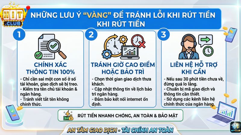 Những Lưu Ý "Vàng" Để Tránh Lỗi Khi Rút Tiền Những Lưu Ý "Vàng" Để Tránh Lỗi Khi Rút Tiền